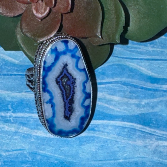 Jewelry - Blue Agate Silver Ring